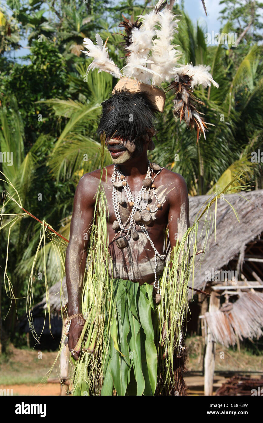 Papuan Tribesman from the East Sepik Province Stock Photo