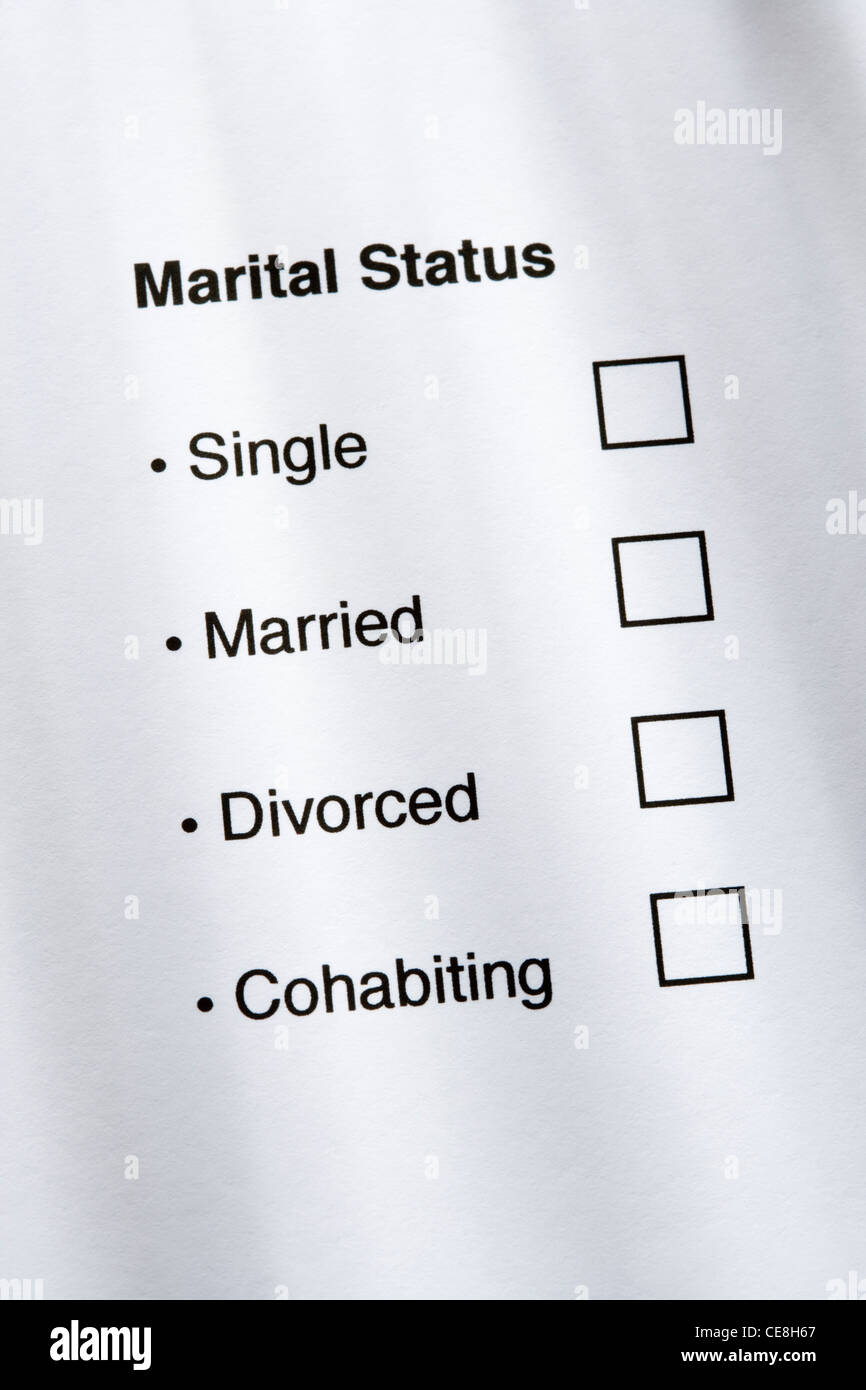 Marital status questionnaire. Stock Photo