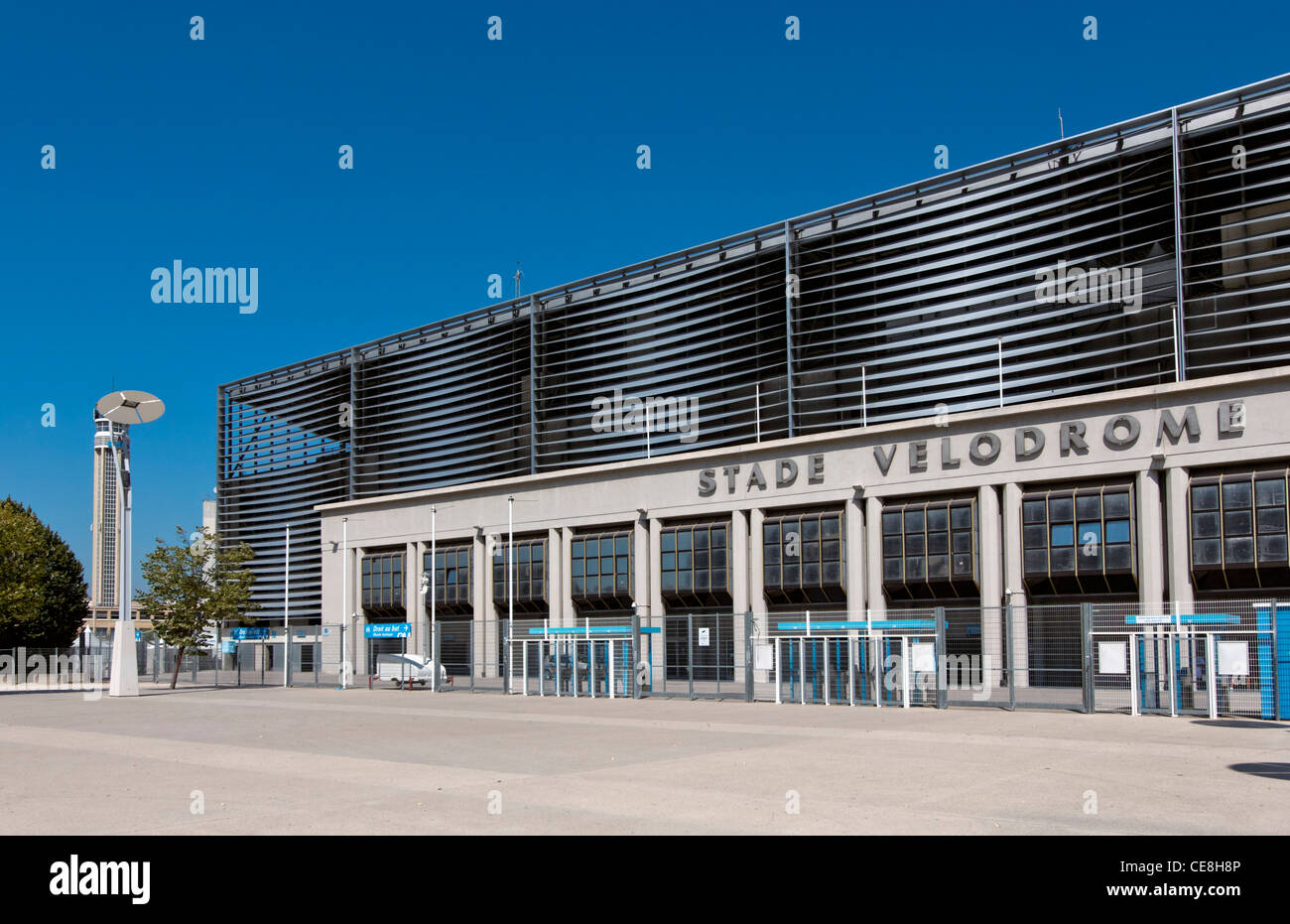 Stade Velodrome, Olympique Marseille stadium, Rennoved by the Architect Jean-Pierre Buffi, Marseilles, Bouche du Rhone, Provence Stock Photo