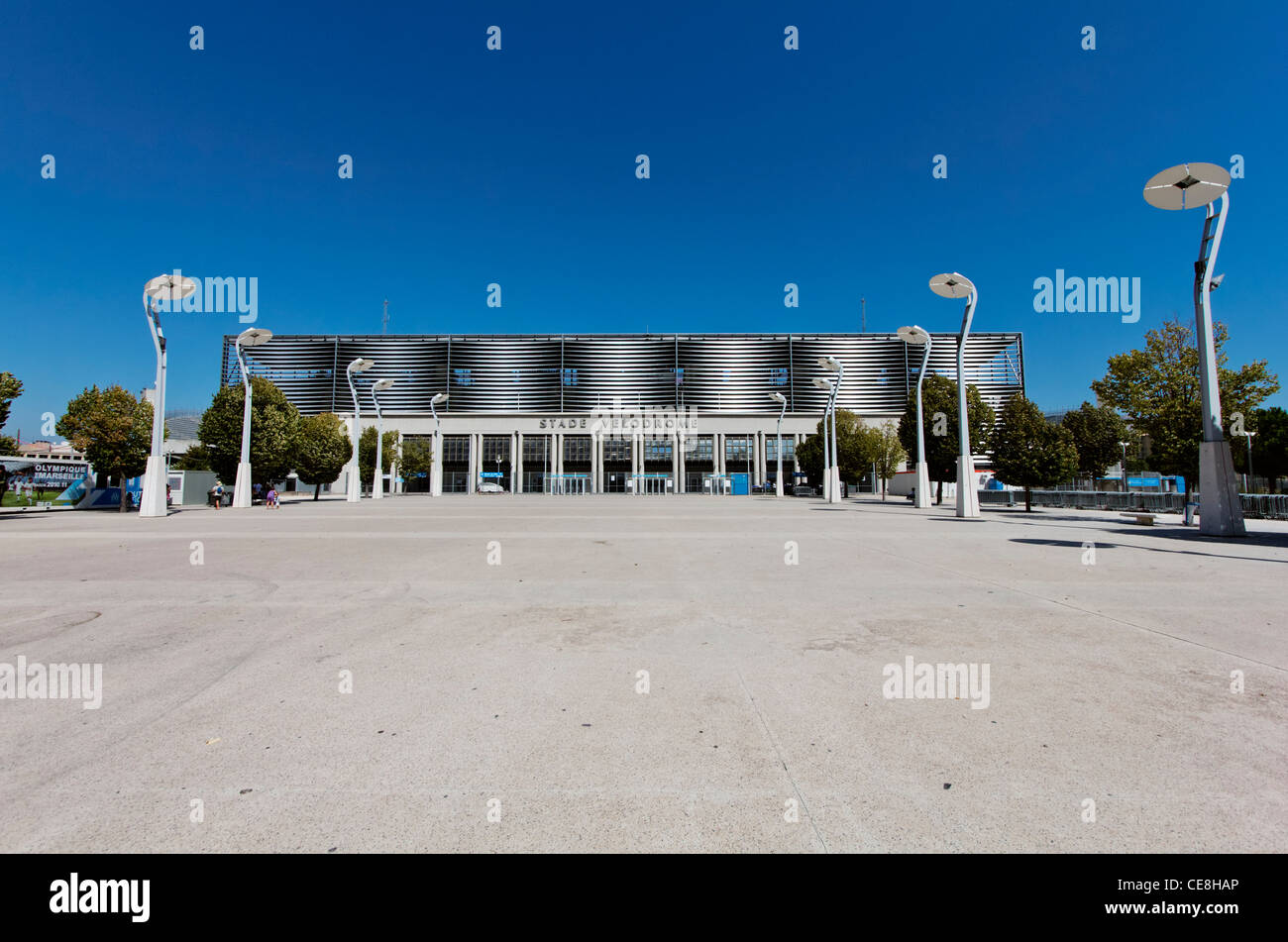 Stade Velodrome, Olympique Marseille stadium, Rennoved by the Architect Jean-Pierre Buffi, Marseilles, Bouche du Rhone, Provence Stock Photo