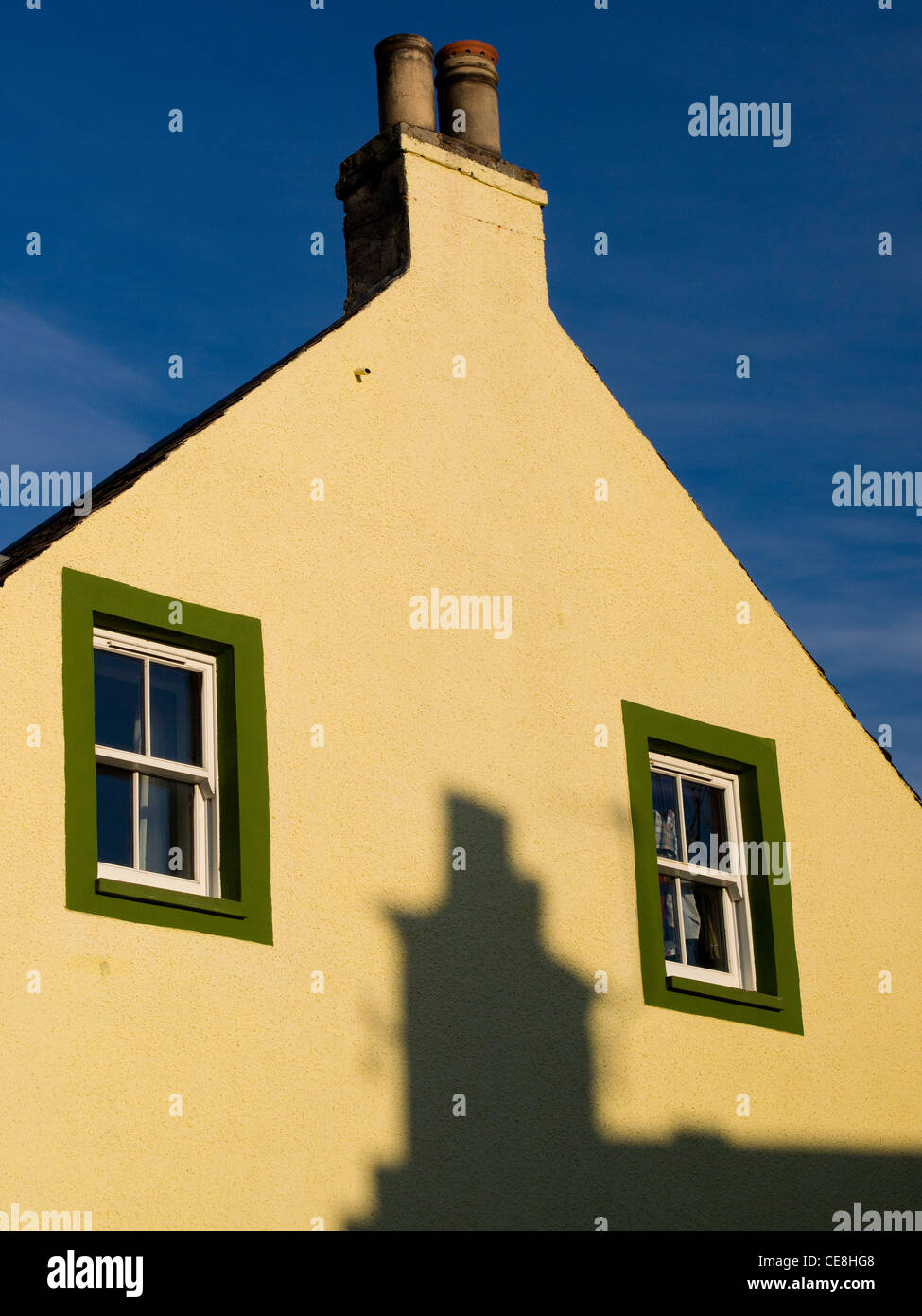 Gable End and Shadow, St Monans, Fife Stock Photo