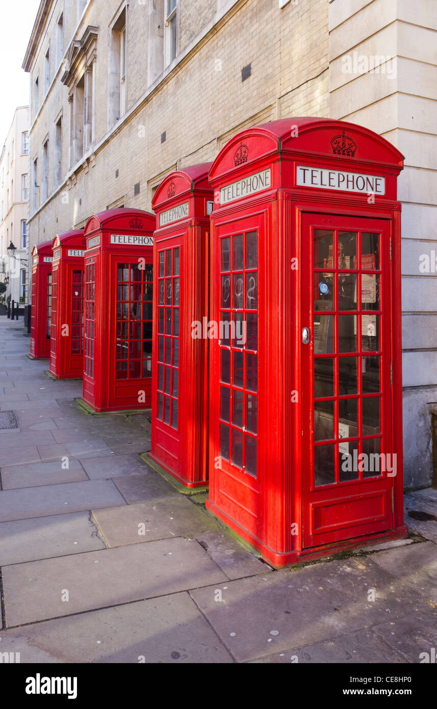 red telephone boxes, Covent Garden, London, England, UK Stock Photo