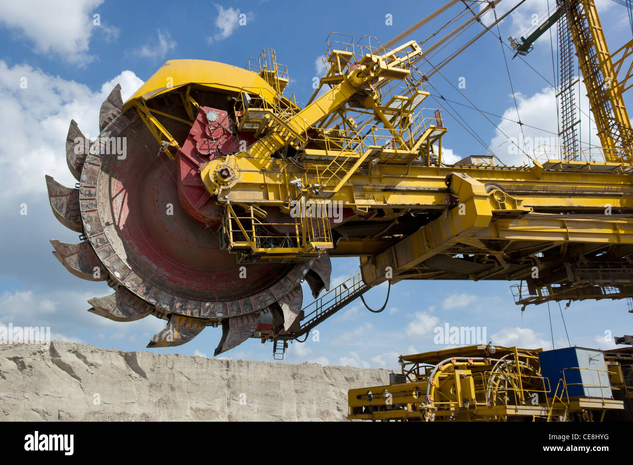 Giant excavator in open-cast coal mine Stock Photo