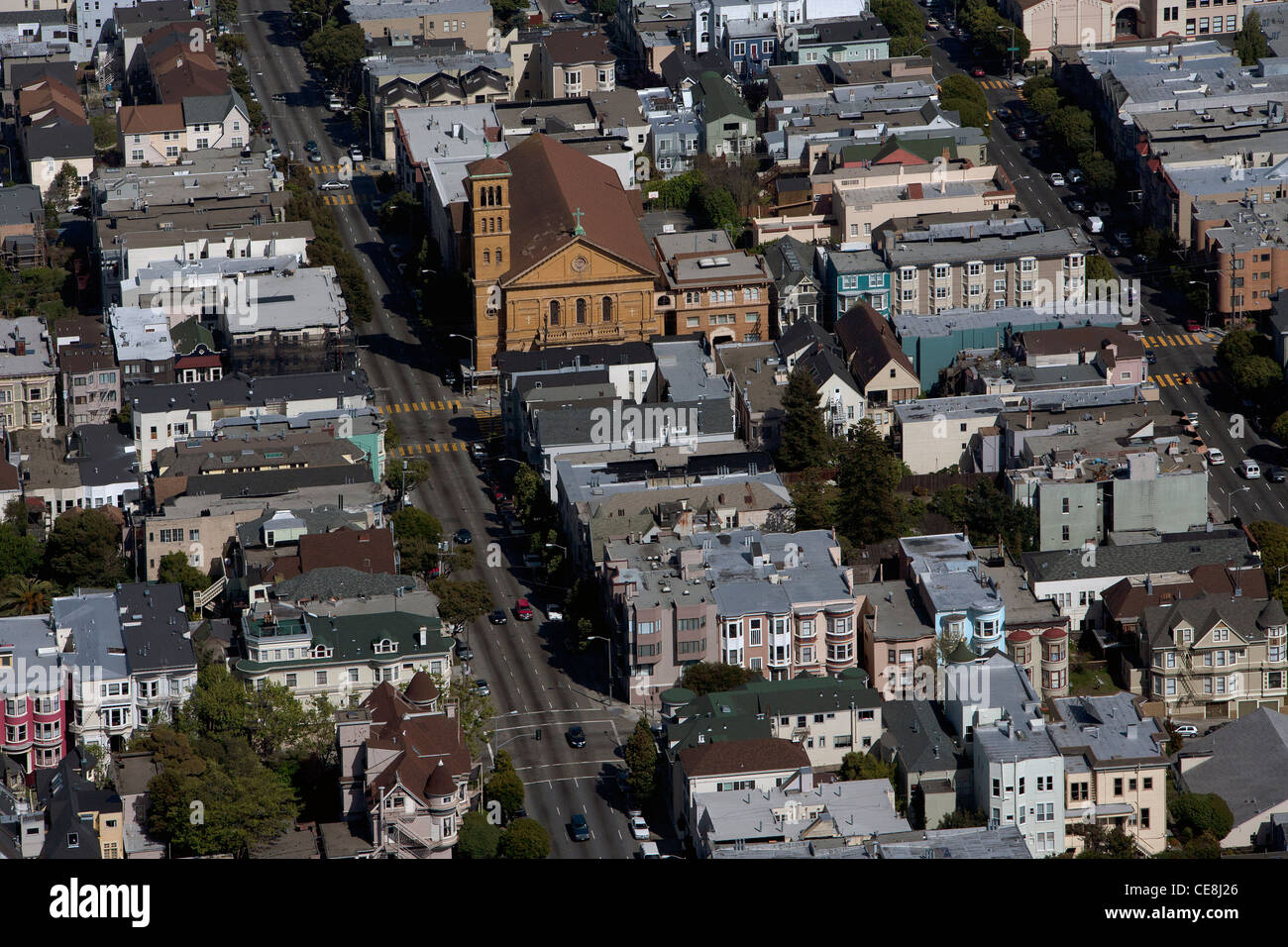 aerial photograph Hayes Valley residential neighborhood San Francisco