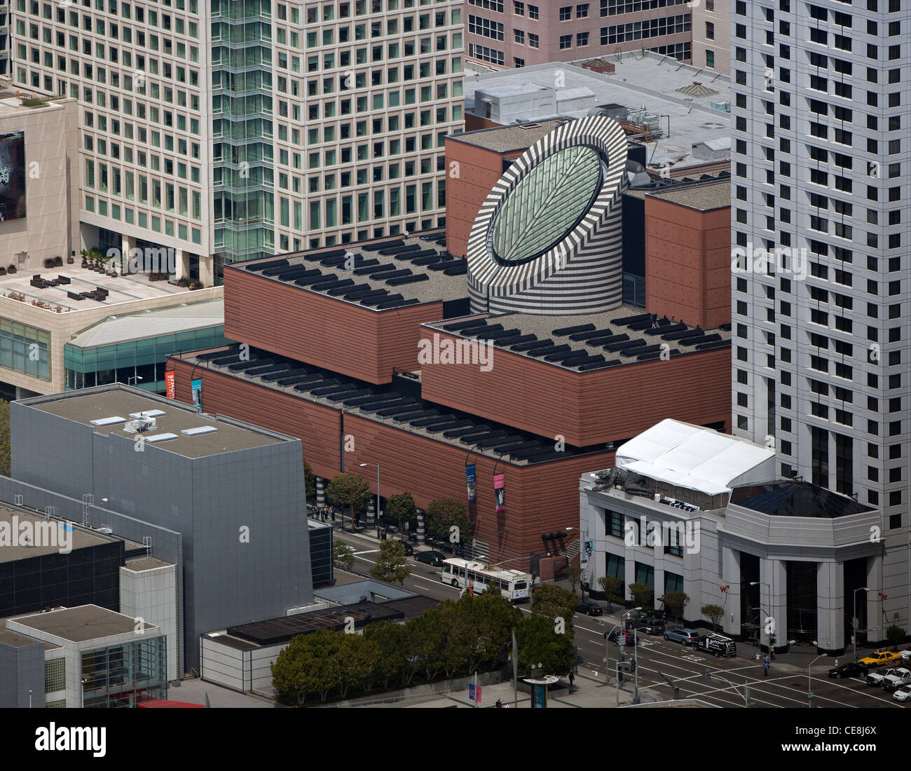 aerial photograph San Francisco Museum of Modern Art SFMOMA SOMA San Francisco, California Stock Photo