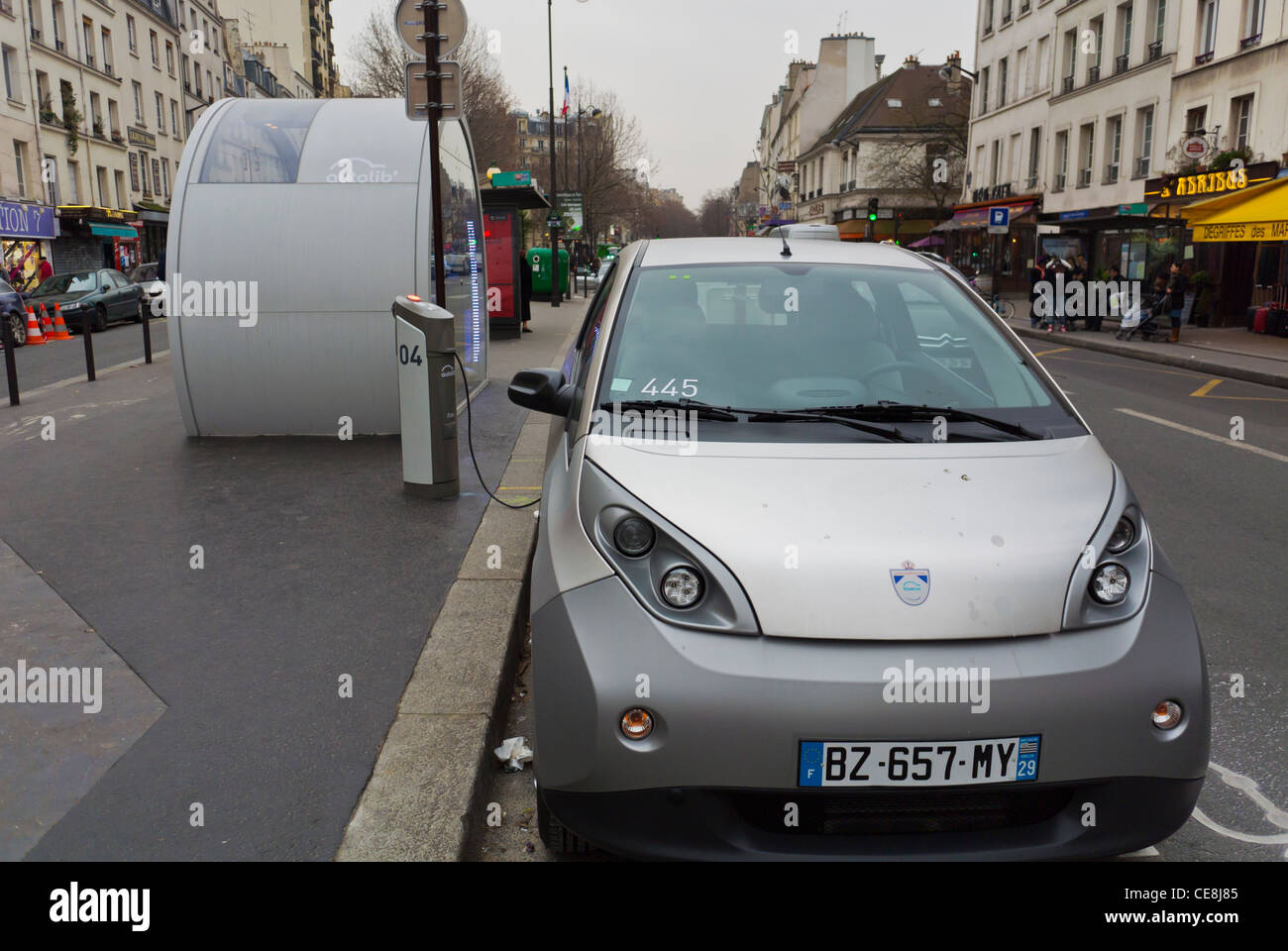 Paris, France, Autolib, Electric Car Sharing Scheme, on Street