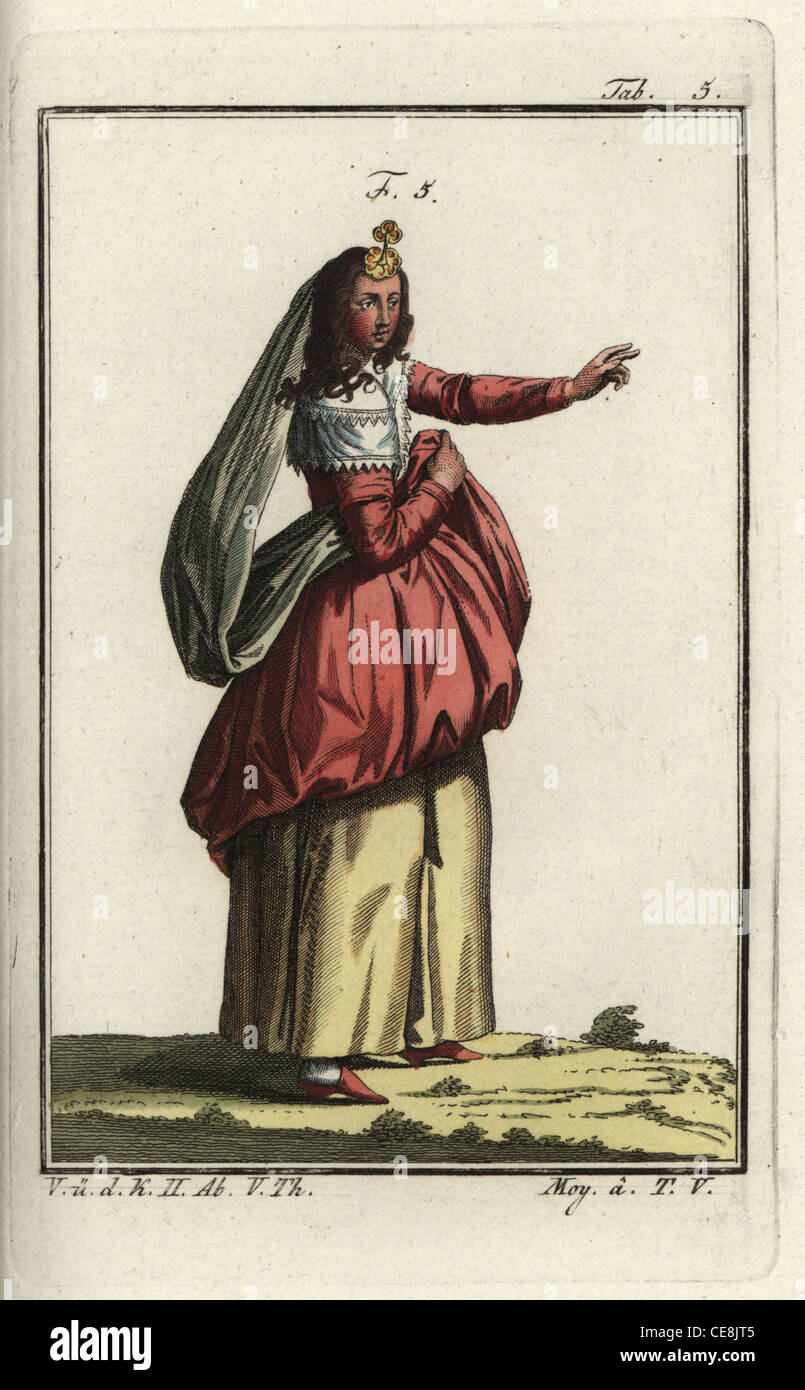 Woman of Brabant, 1640. Stock Photo