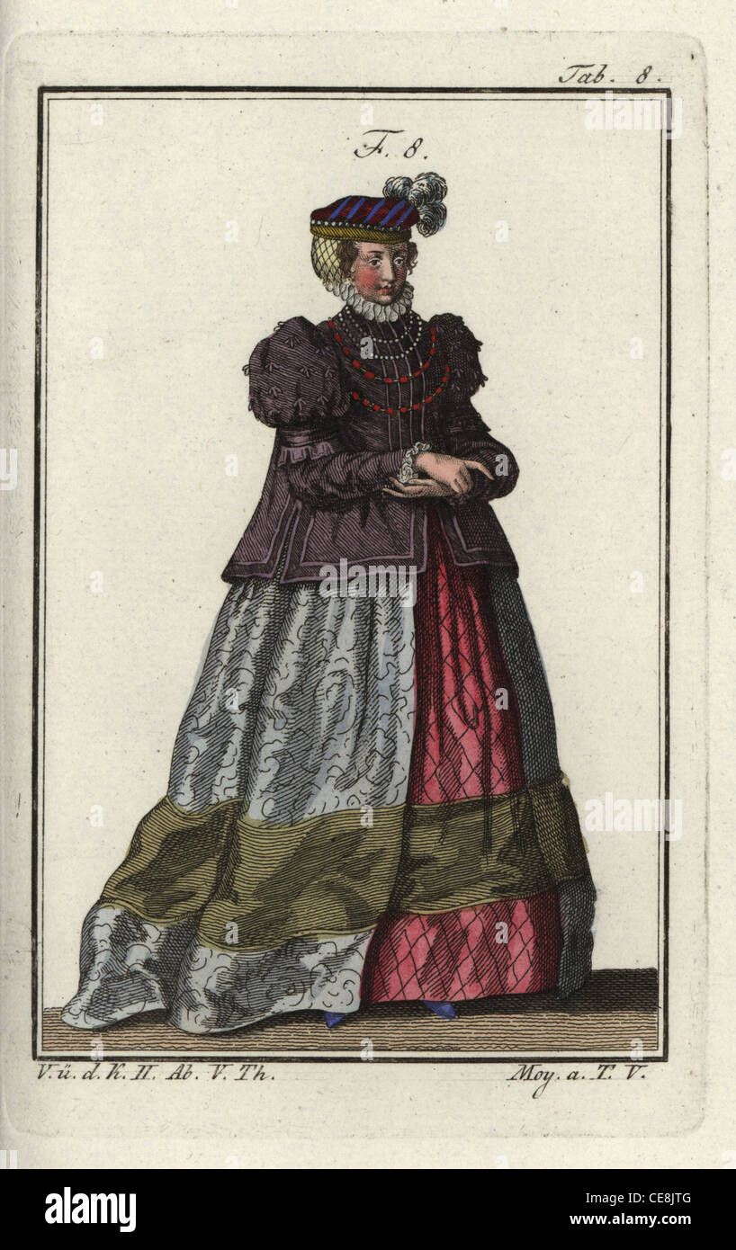 Girl of Swabia, Germany, 1577. Stock Photo
