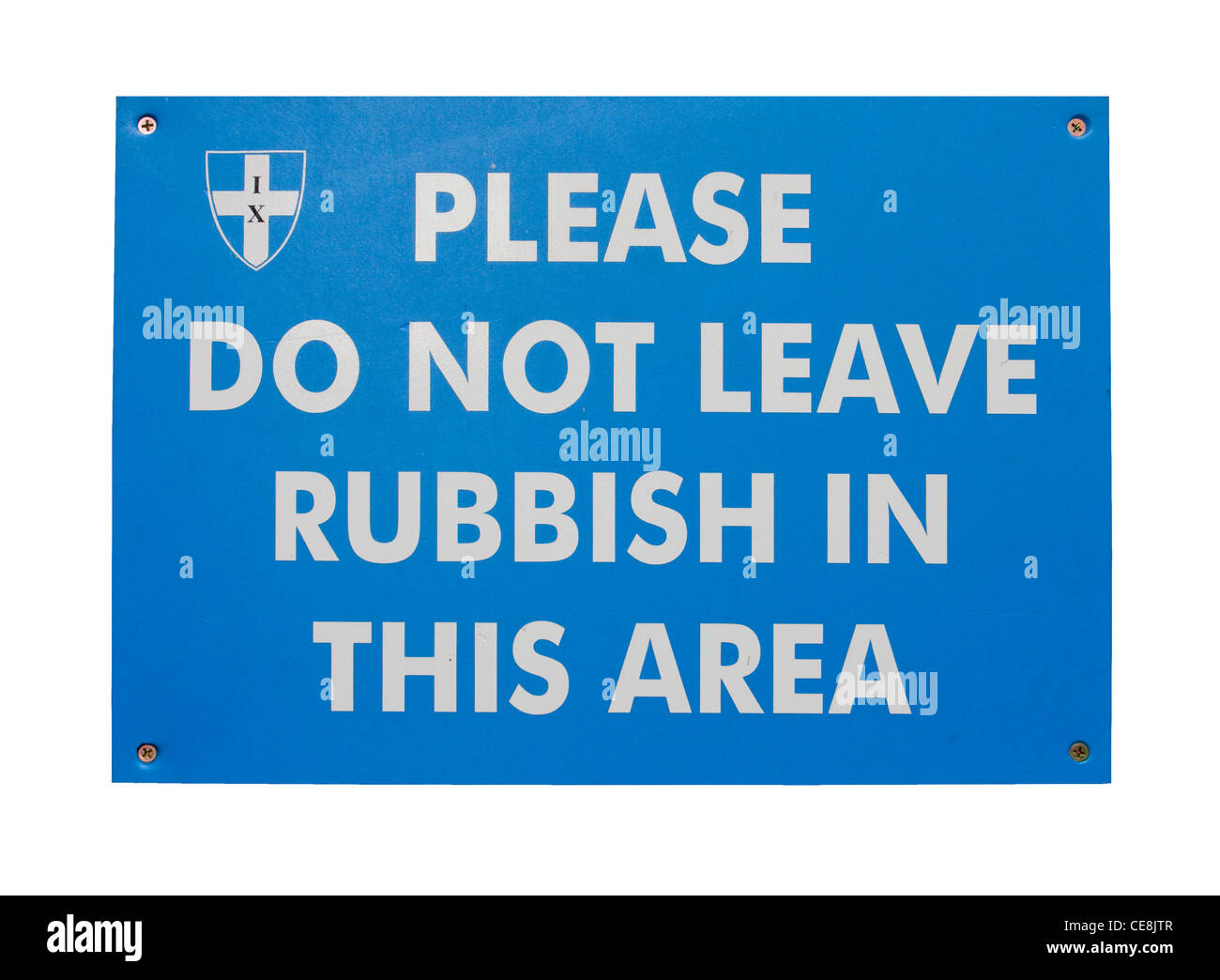Do Not Leave Rubbish in this Area Sign Cut Out Cutout Stock Photo