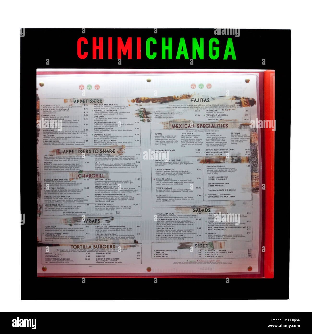 Chimichanga Mexican Restaurant Menu Canterbury UK Illuminated Sign