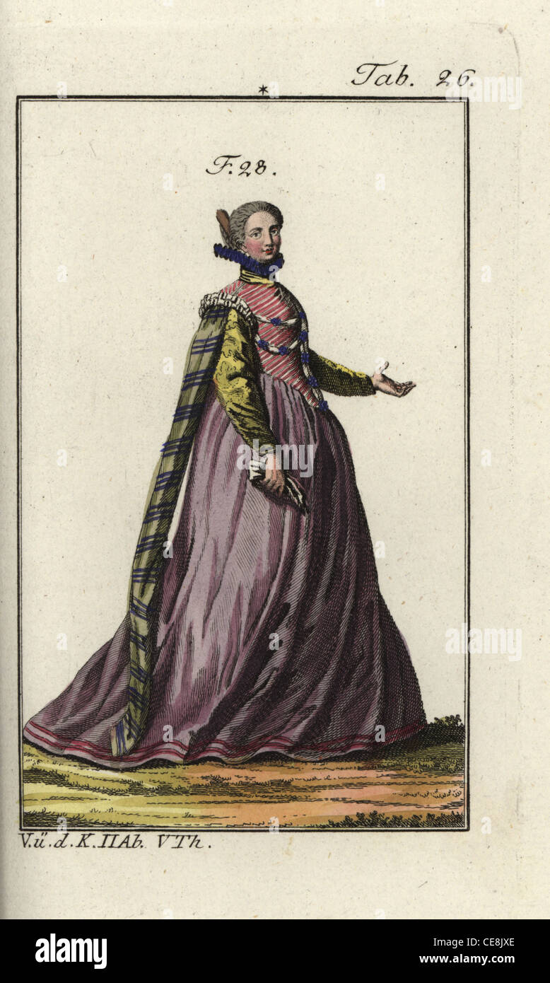 Young French woman, 1581. Stock Photo