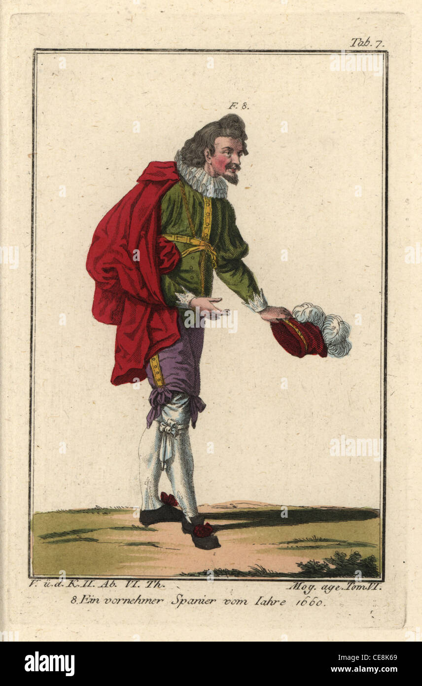 Spanish nobleman, 1660. Stock Photo