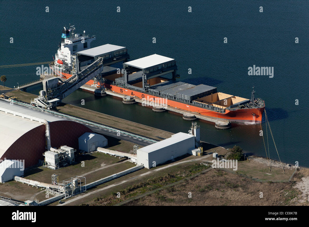 aerial photograph Saga Pioneer Port Tampa, Florida Stock Photo