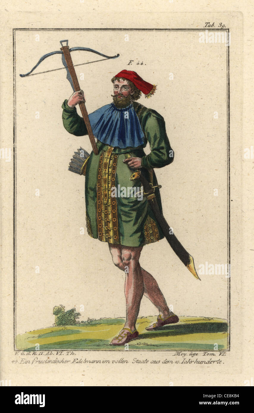 A nobleman from Friesland in full dress from the 11th century Stock Photo