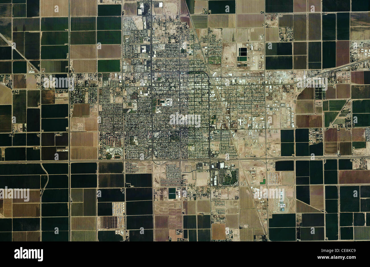 aerial photo map El Centro Imperial County California Stock Photo