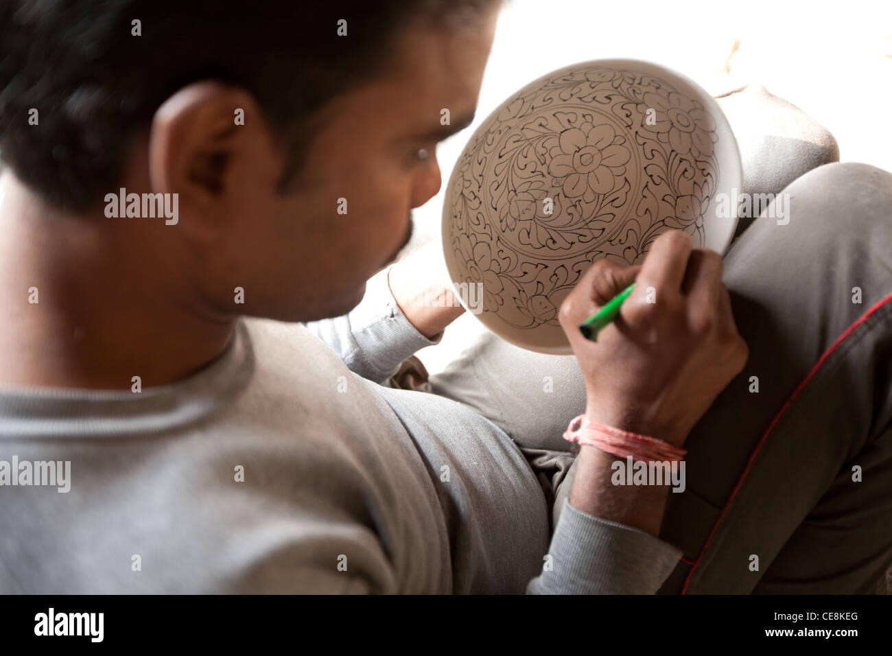 traditional Jaipur pottery making, at a pottery factory in Sanganer