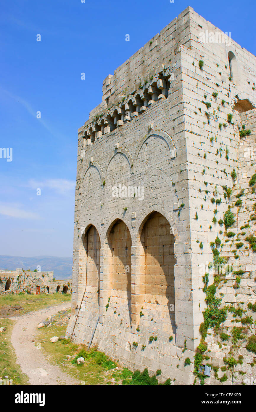 Krak des Chevaliers, citadel tower, fortification castle walls ...