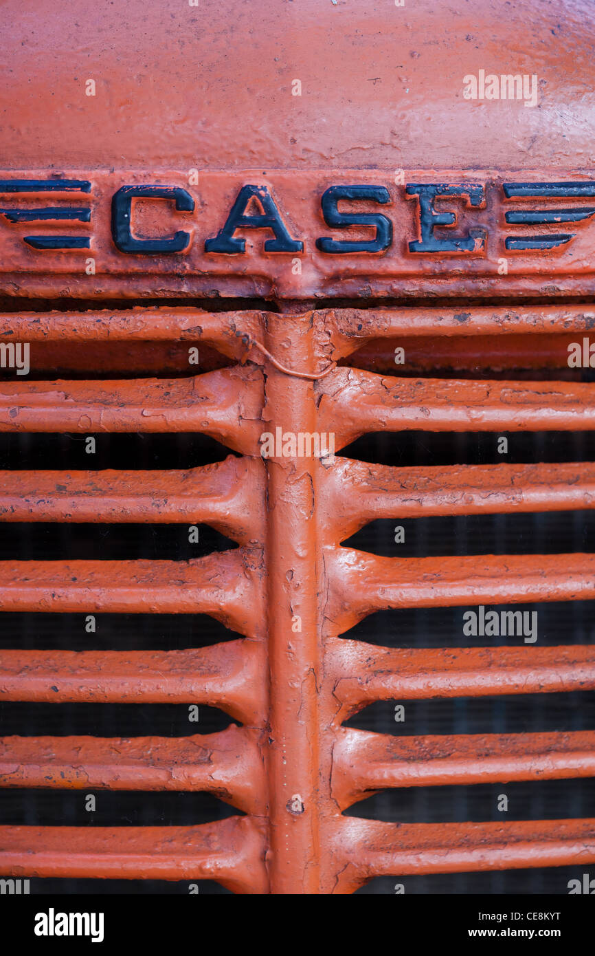 front grill of a red Case tractor Stock Photo Alamy