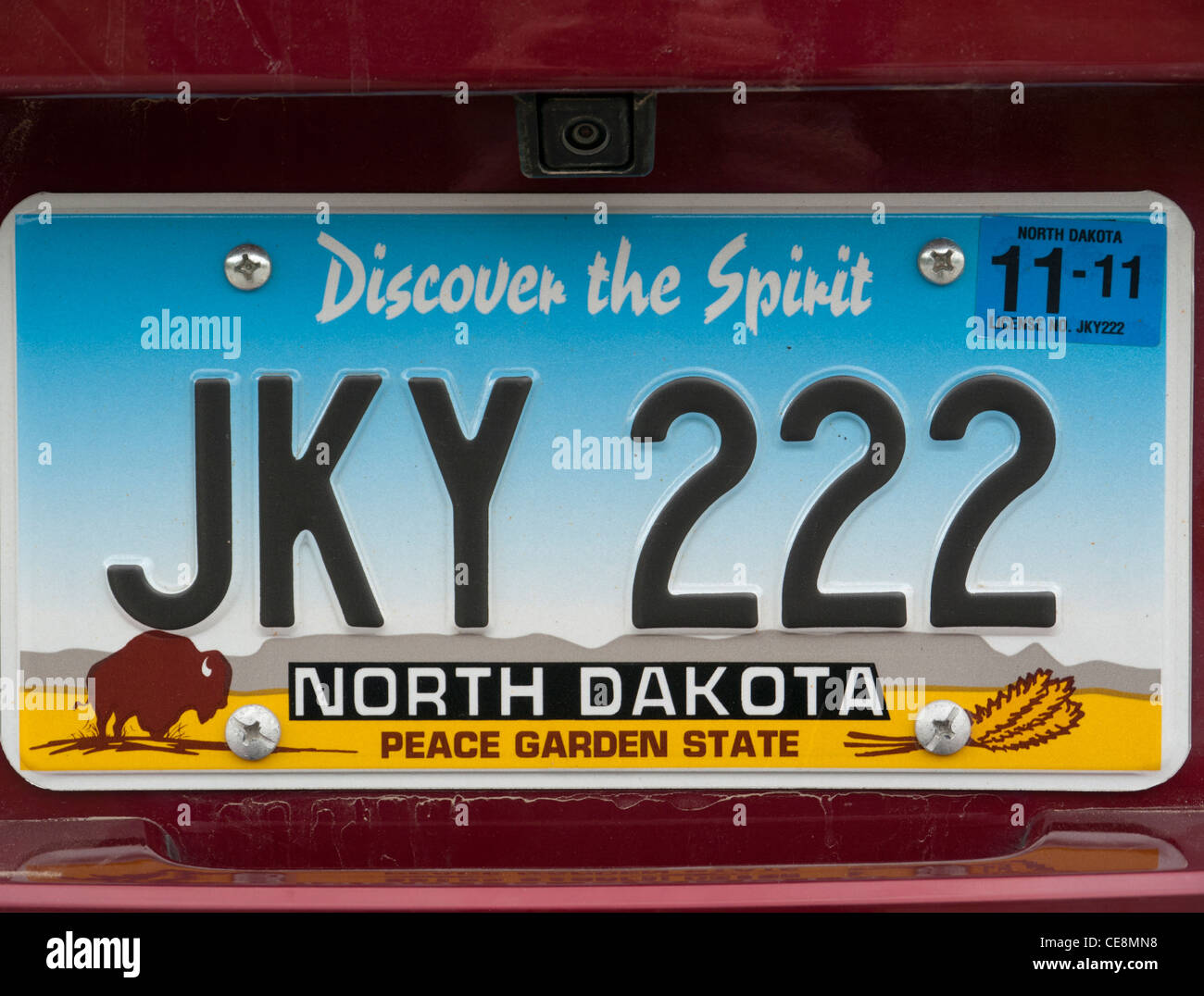 North Dakota Car number plate Stock Photo Alamy