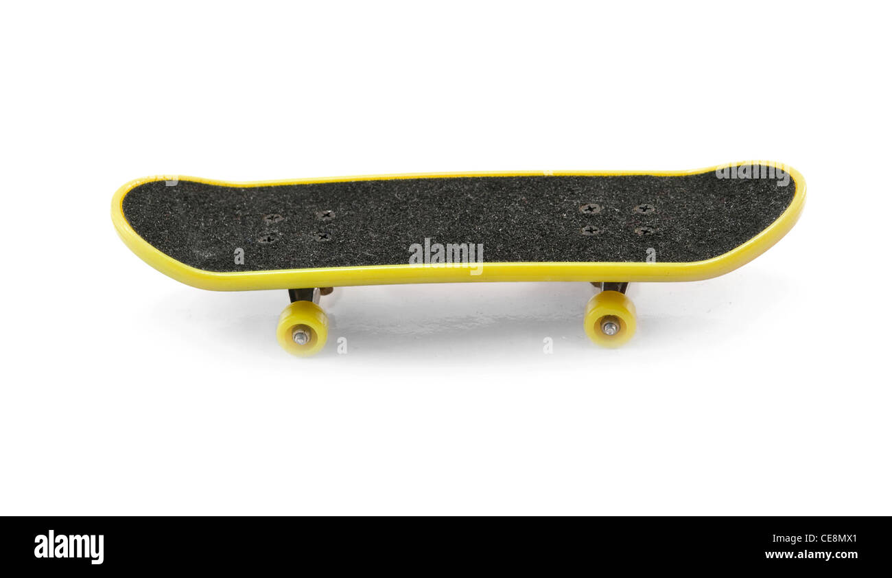 yellow skateboard isolated on a white background Stock Photo