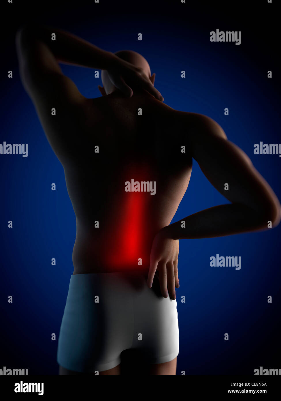 Back pain, conceptual computer artwork Stock Photo - Alamy