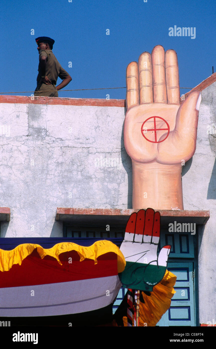 hand symbol of Indian National Congress political party ; india ; asia