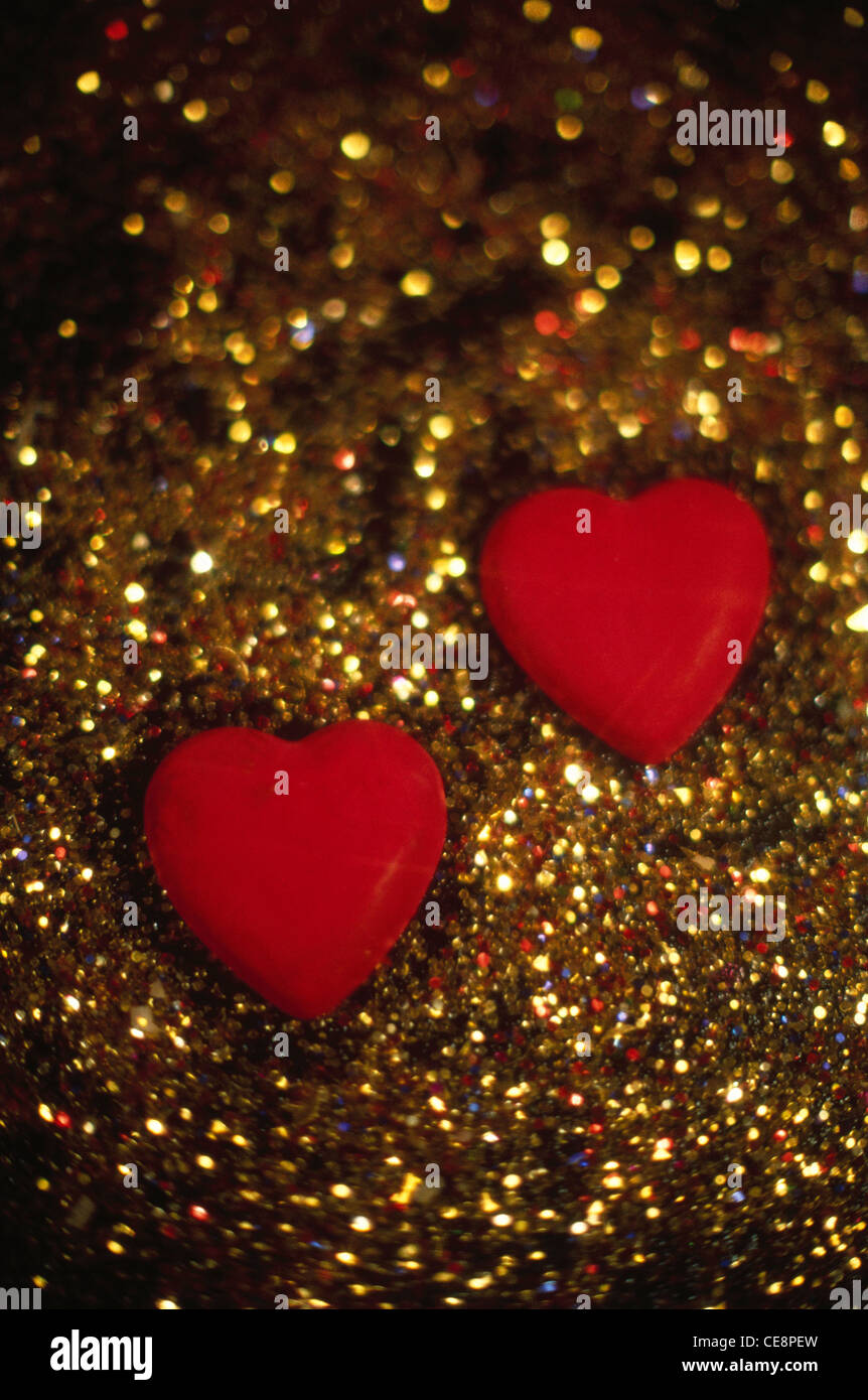 STP 81137 : two red hearts design for greeting card on Valentine day Stock Photo