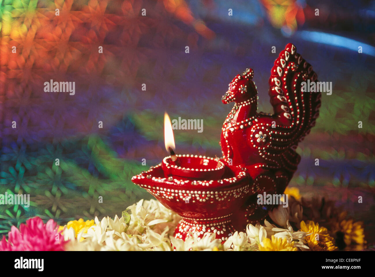 STP 81247 : Diwali Festival indian greeting card design oil lamp india Stock Photo