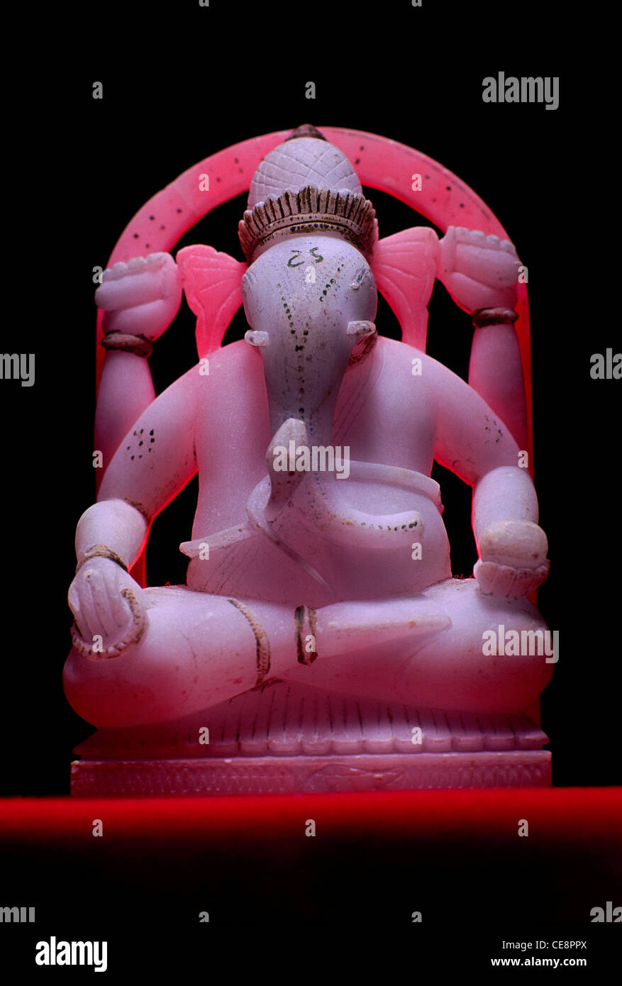 AAD 81368 : indian god Ganesh Elephant head Lord in marble india Stock Photo