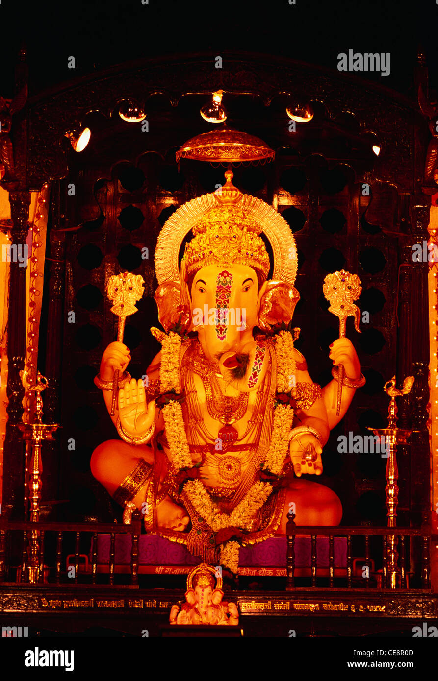 NMK 81398 : Indian God Ganesh ganpati Festival Elephant head Lord idol pune maharashtra india Stock Photo