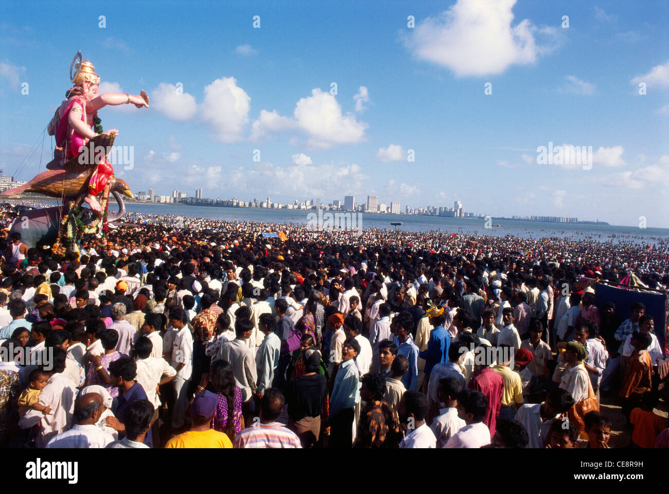 Ganesh Festival ; immersion ; chowpatty ; bombay ; mumbai; maharashtra ; india ; asia Stock Photo