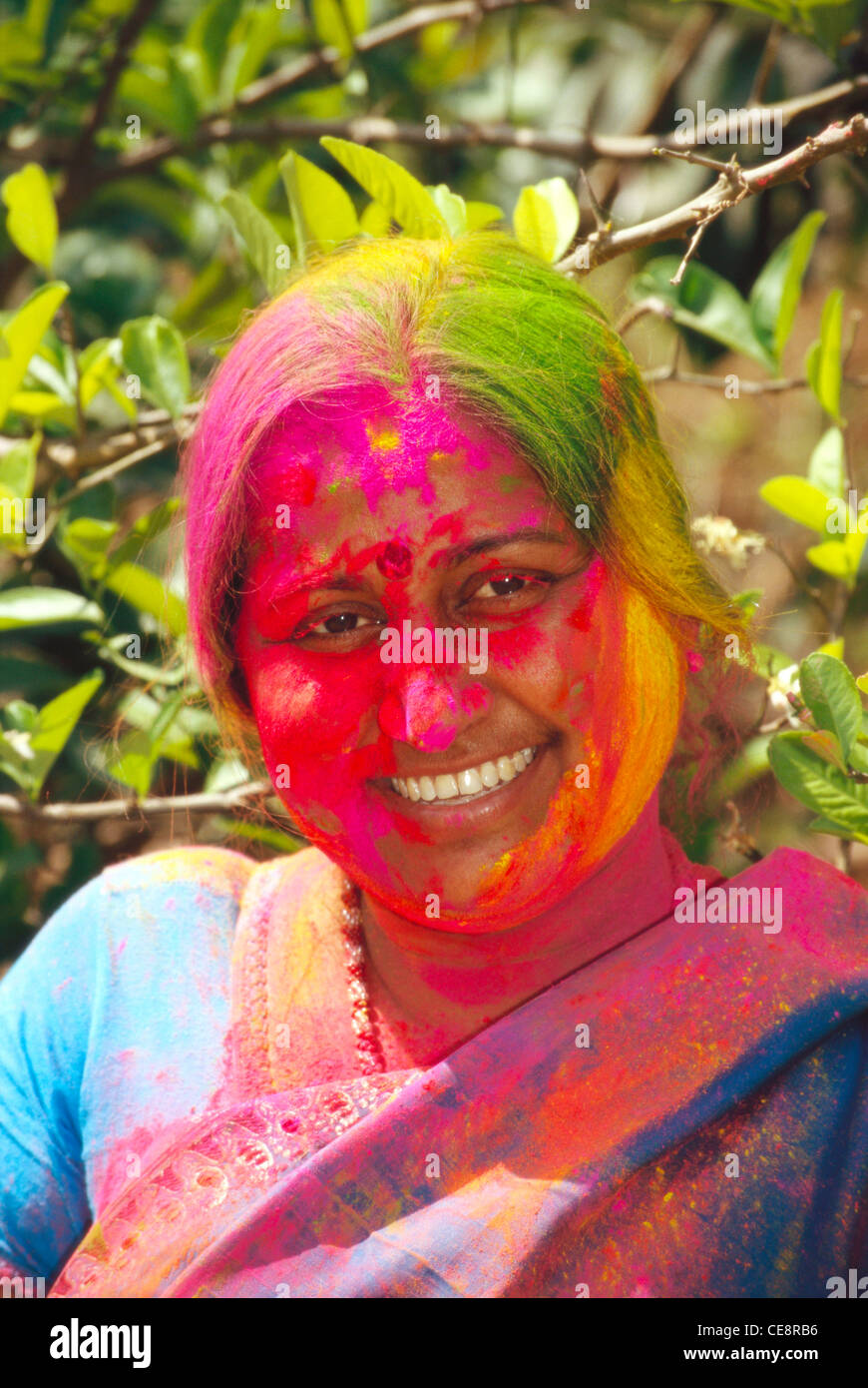DBA 81507 : holi festival of colours ; shanti niketan ; calcutta ; west bengal ; india Model released Stock Photo