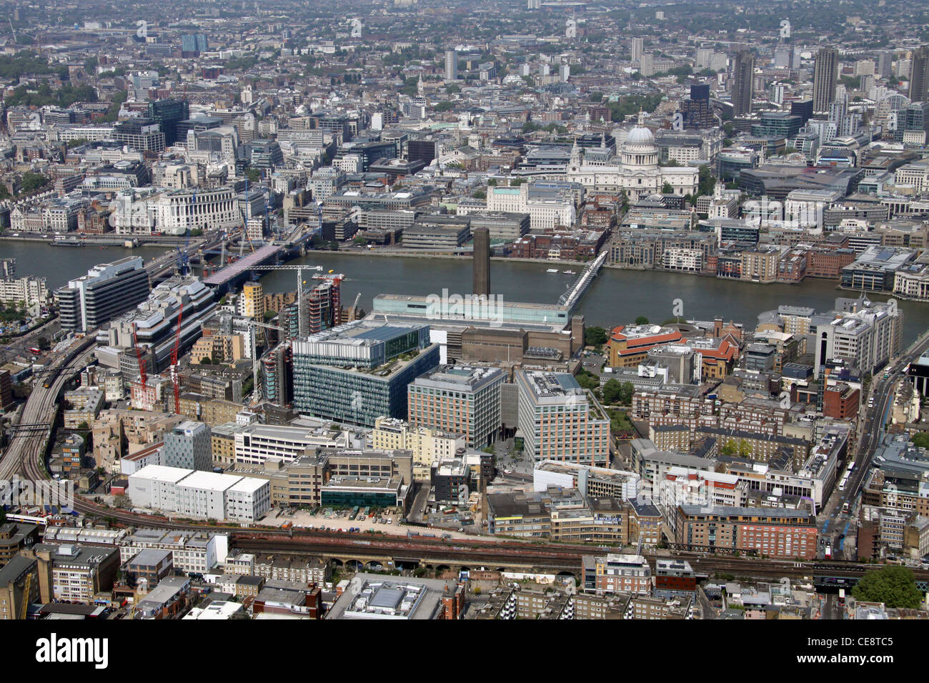 Aerial image Southwark Street, Tate Modern, Bankside, Blackfriars, London SE1 Stock Photo