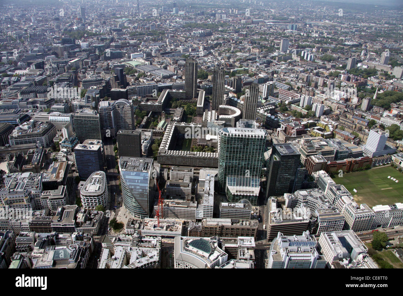 Aerial image of Moorgate / Barbican areas of London EC2 Stock Photo