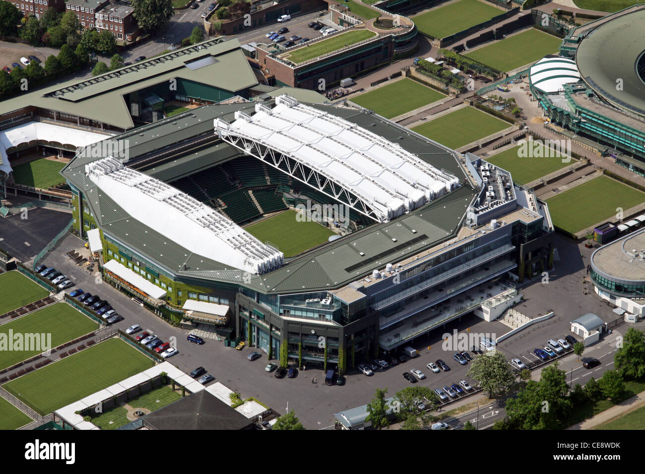 Aerial image, All England Tennis Club Centre Court, Wimbledon, London SW19 Stock Photo