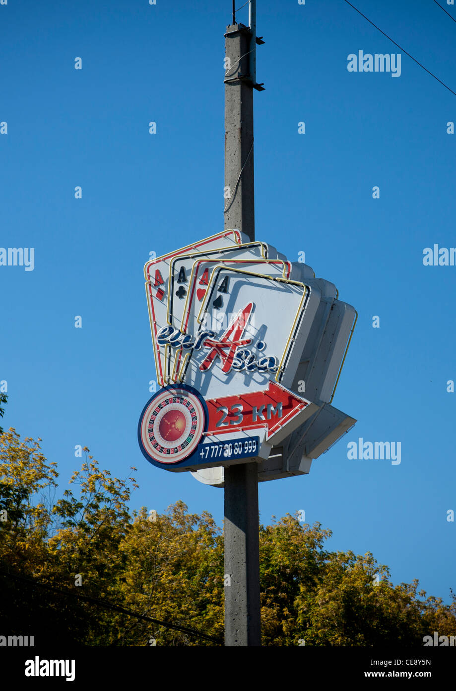 Casino hoardings in Burabay, Kazakhstan Stock Photo Alamy