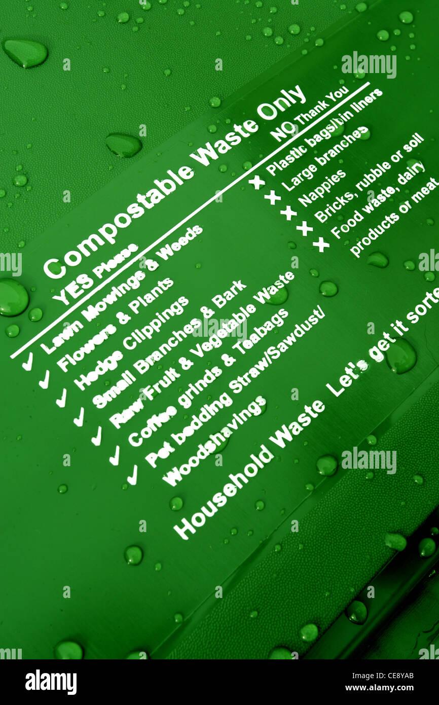 green recycling bin UK Stock Photo Alamy