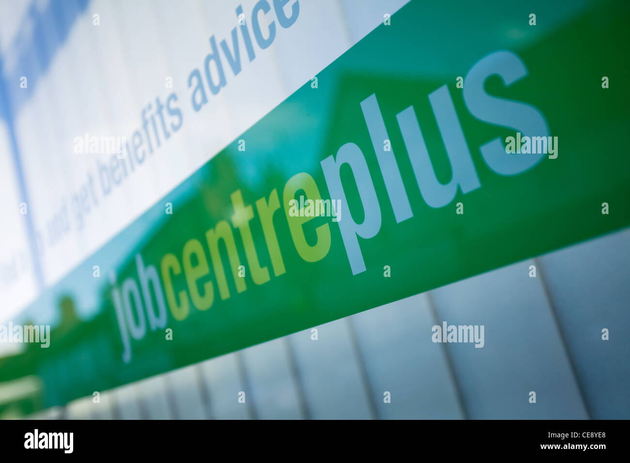 A job centre plus building on a high street in an English town Stock