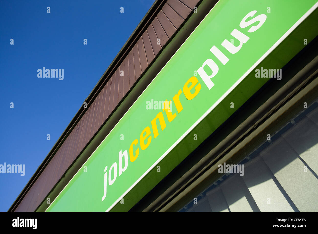 A job centre plus building on a high street in an English town Stock