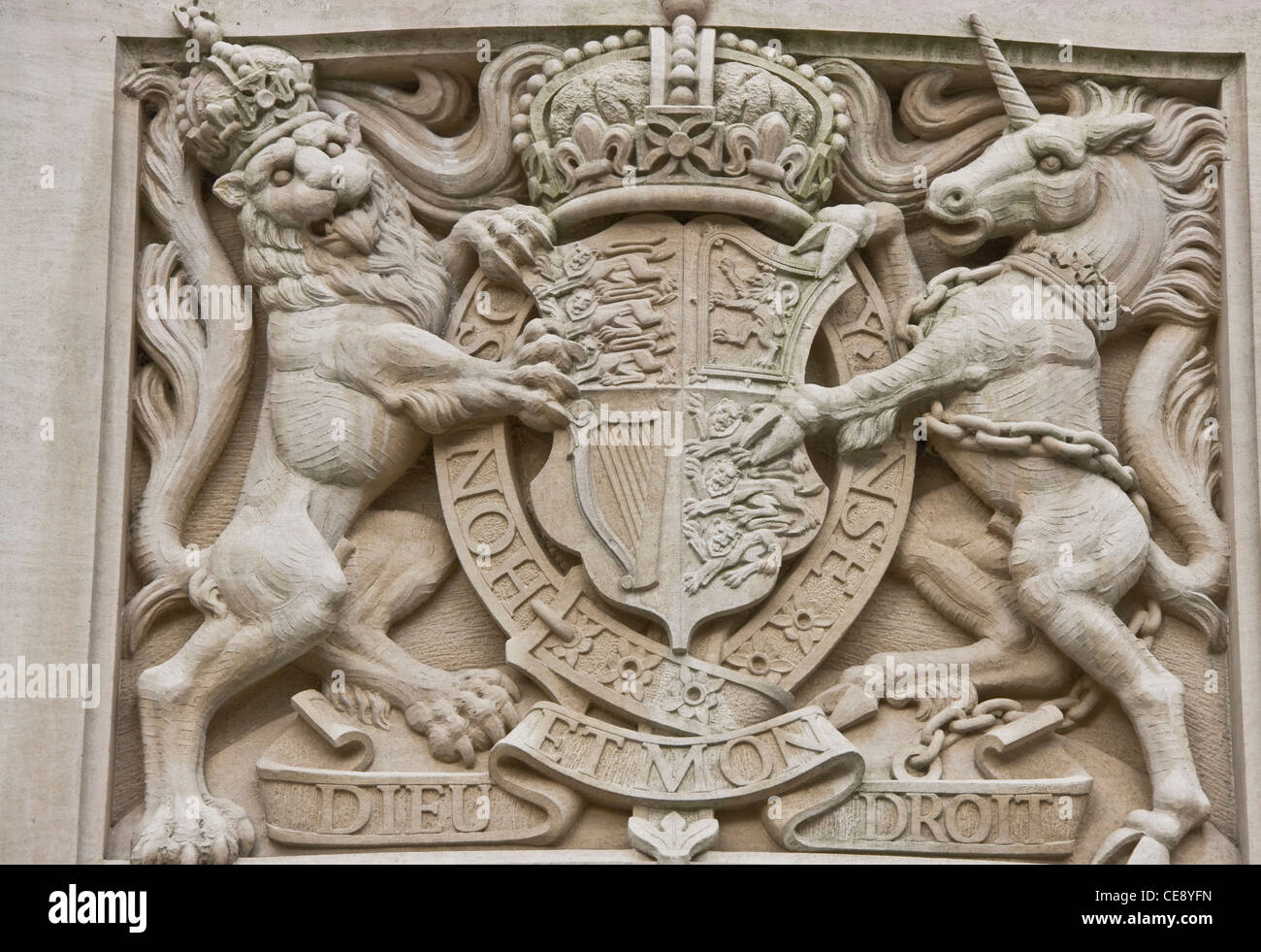 Royal Coat of Arms of Queen Elizabeth 11 Stock Photo