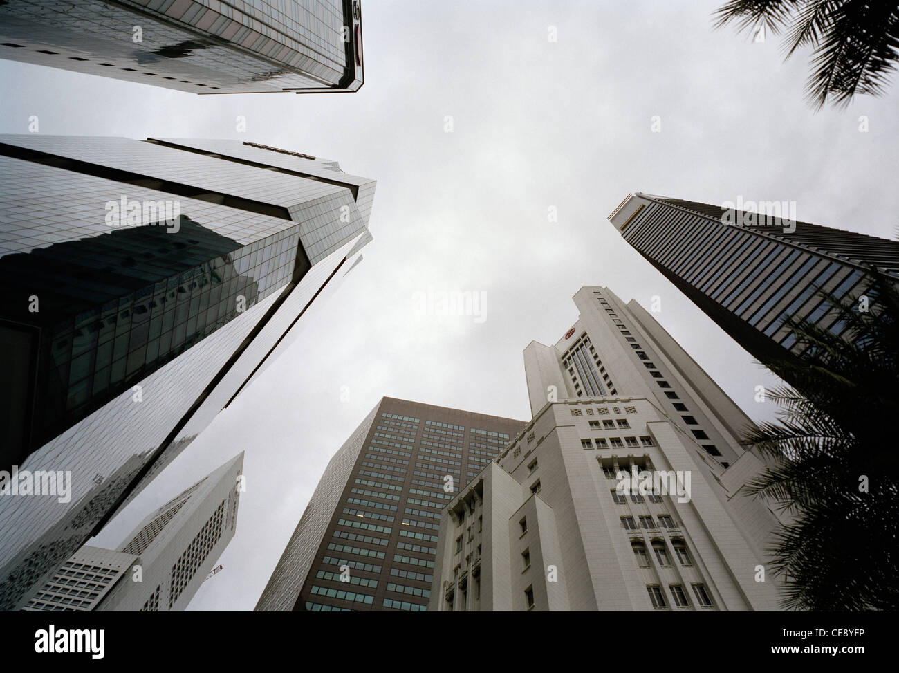 Central Business District CBD in the Marina Bay area of the city of Singapore in Far East Southeast Asia. Finance Financial Skyline Investment Bank Stock Photo