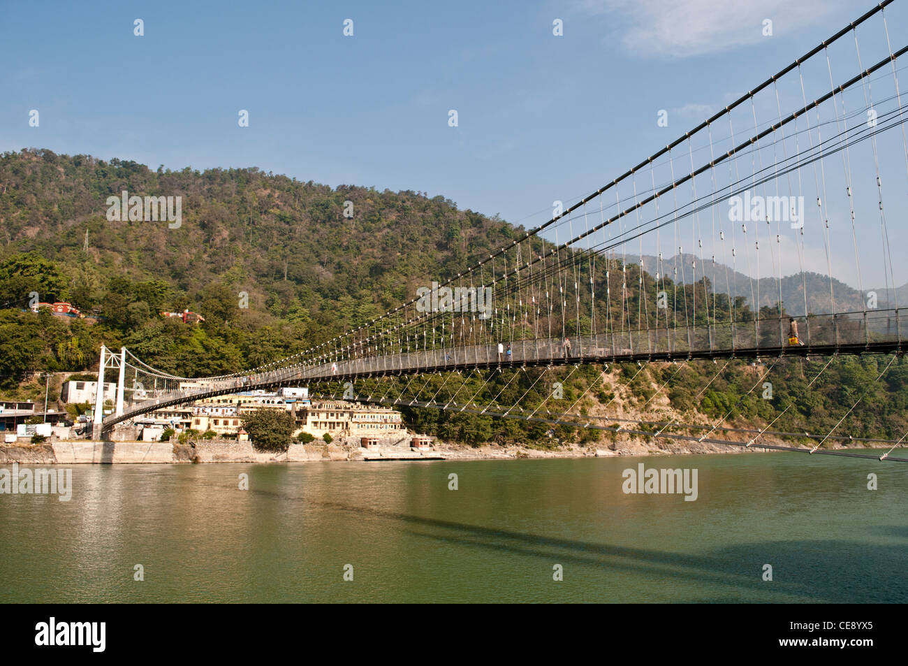 Ram Jhula bridge over the Ganges river, Rishikesh, Uttarakhand, India