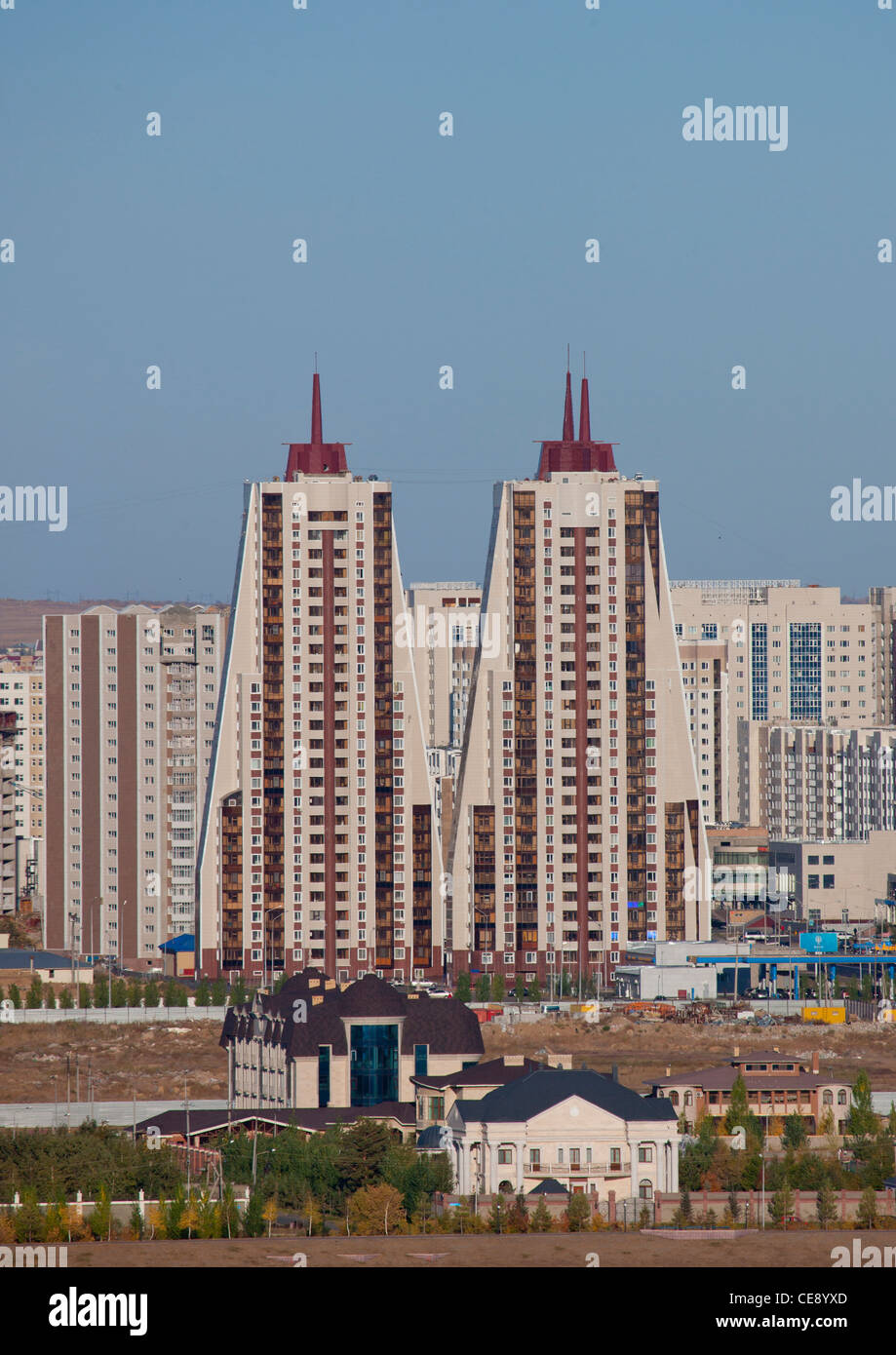 Baikonur Towers in Astana, Kazakhstan Stock Photo