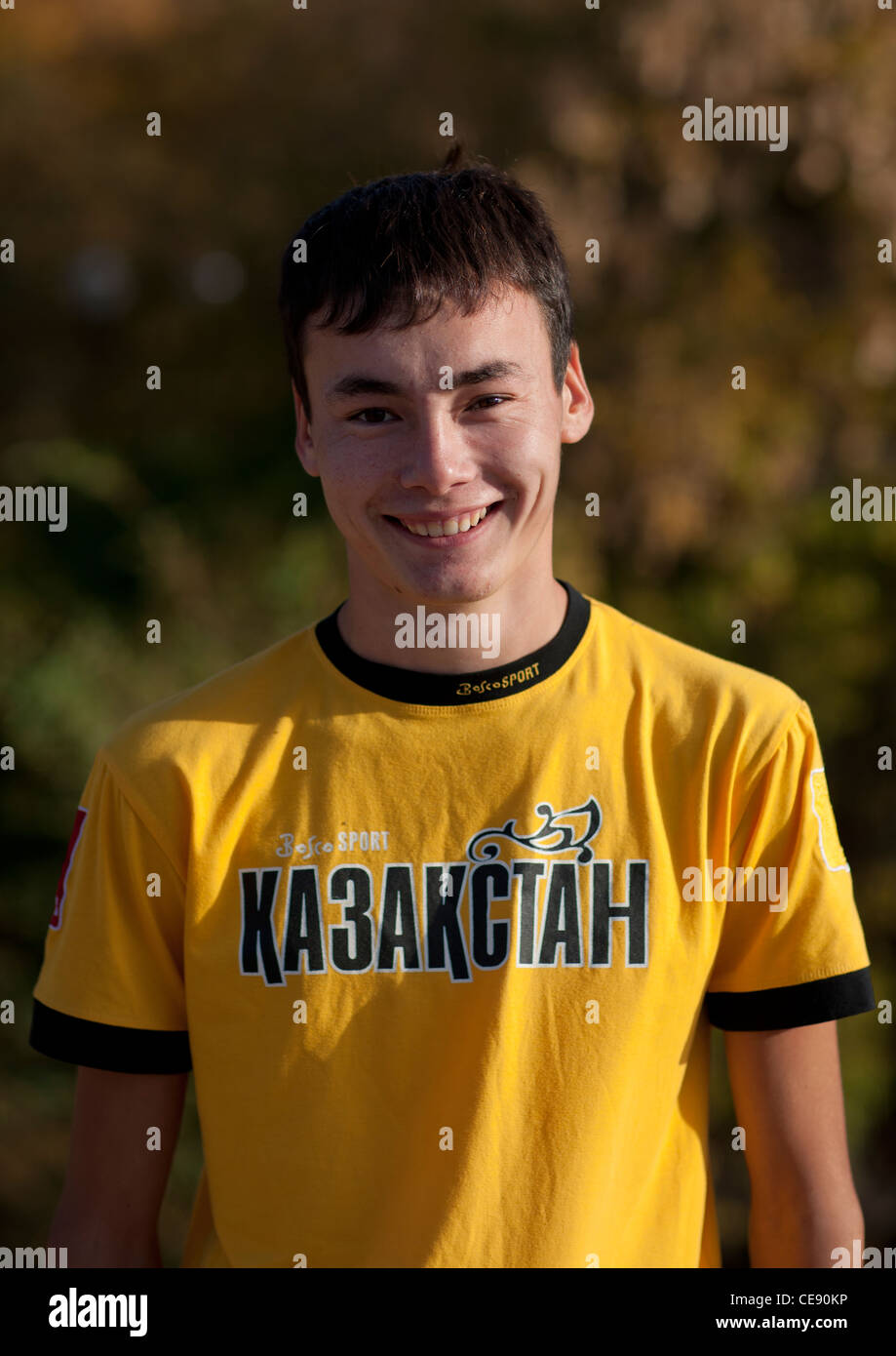 Mister Rustam, an ethnic kazakh teenager, Astana, Kazakhstan Stock Photo