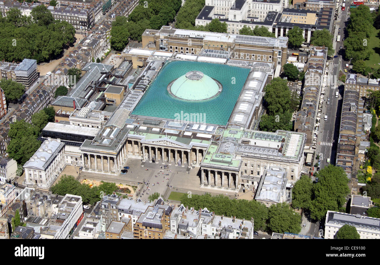 Aerial image of British Museum in London Stock Photo