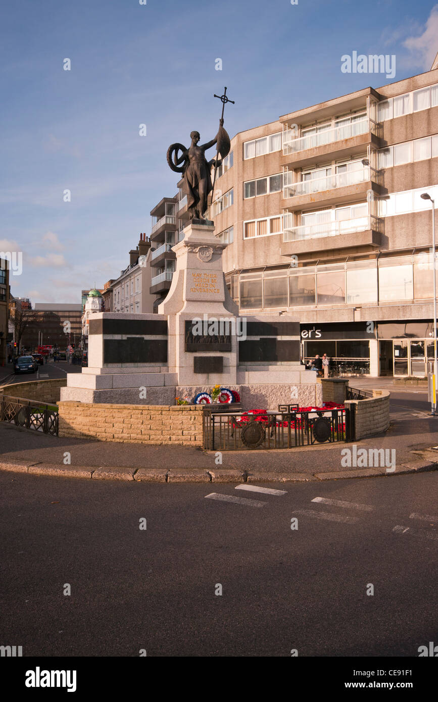 The War Memorial In The Coastal Town Of Folkestone Kent UK memorials Stock Photo