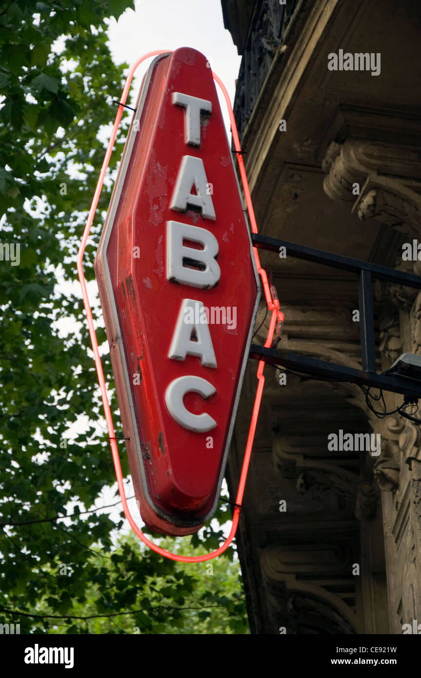 Tabac sign on a Parisian street Stock Photo