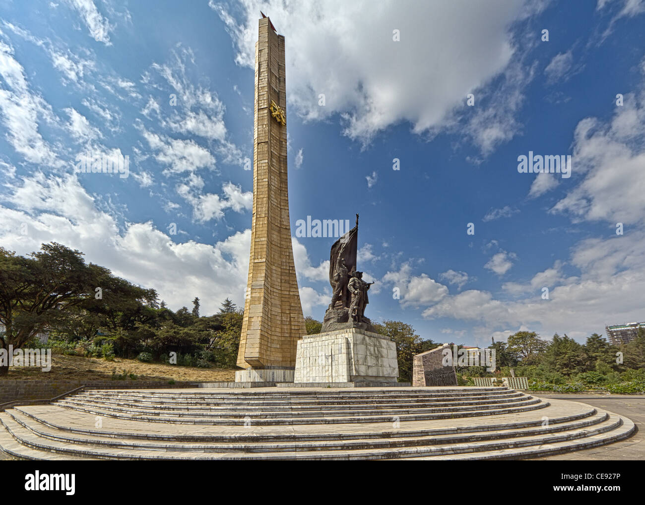 A monument erected in honor of Ethiopian soldiers in Addis Ababa Stock Photo