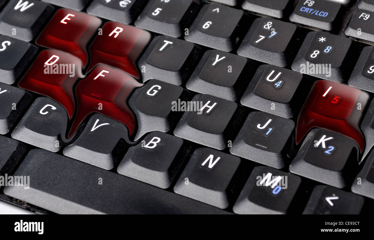 Computer Keyboard Spelling Fired Stock Photo Alamy