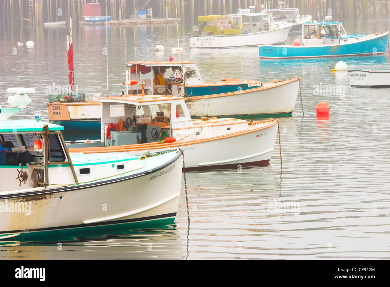 Lobster boats in Bass Harbor and Bernard Maine Stock Photo Alamy